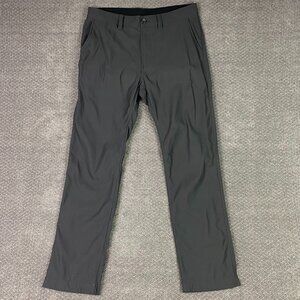 Prana Pants Men's 35 x 32 Charcoal Gray Slim Fit Alameda Chino Hiking Travel